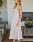 MILIO MILANO - FULL LENGTH LINEN SLIP DRESS(23.2237/224008-BLS): S