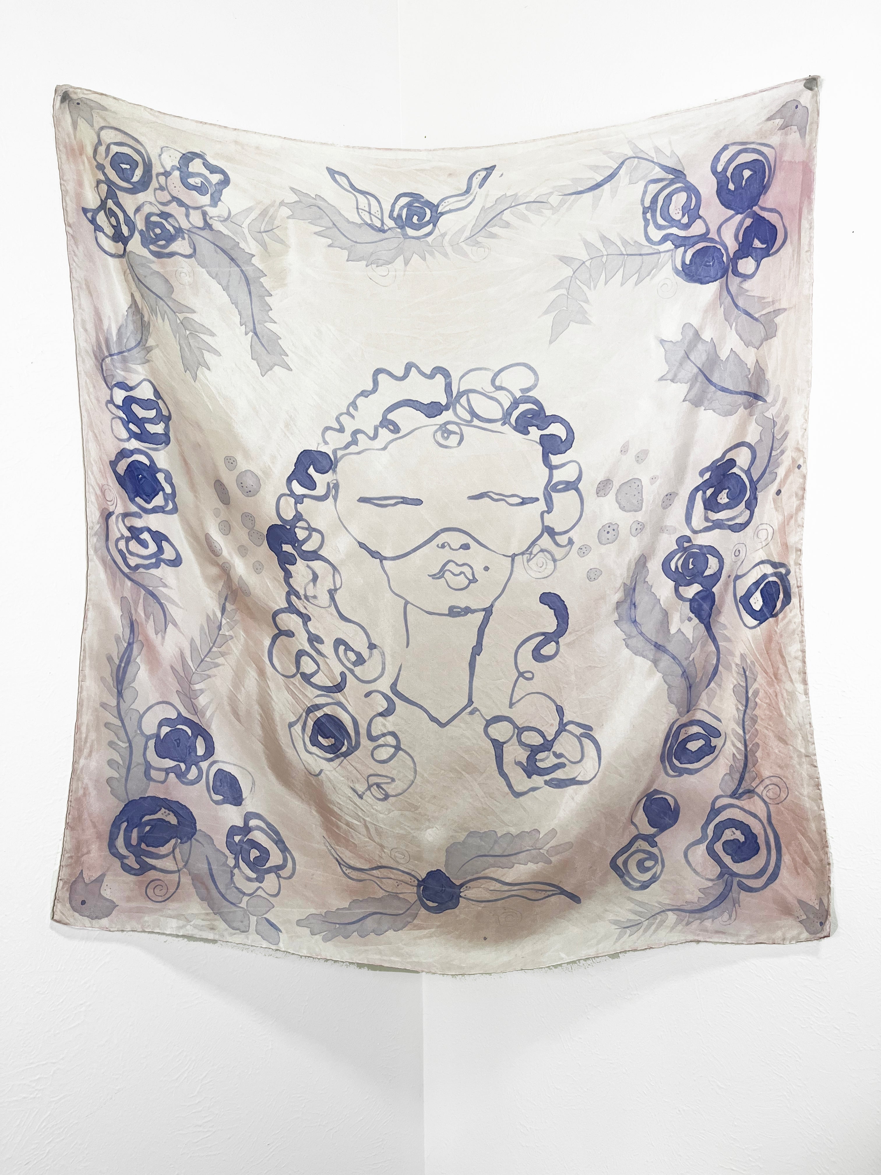 Nawlins Love Hand-Painted Silk Scarf