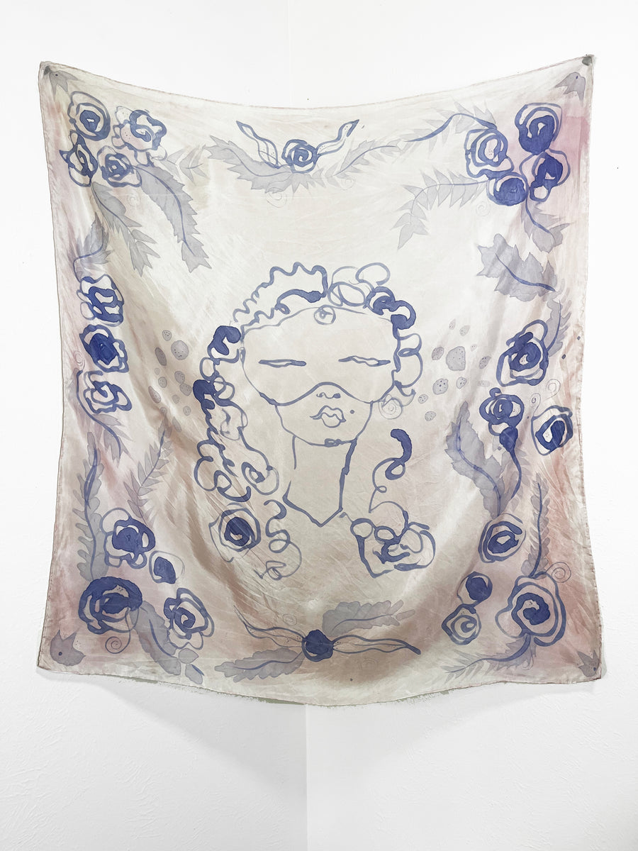 Nawlins Love Hand-Painted Silk Scarf