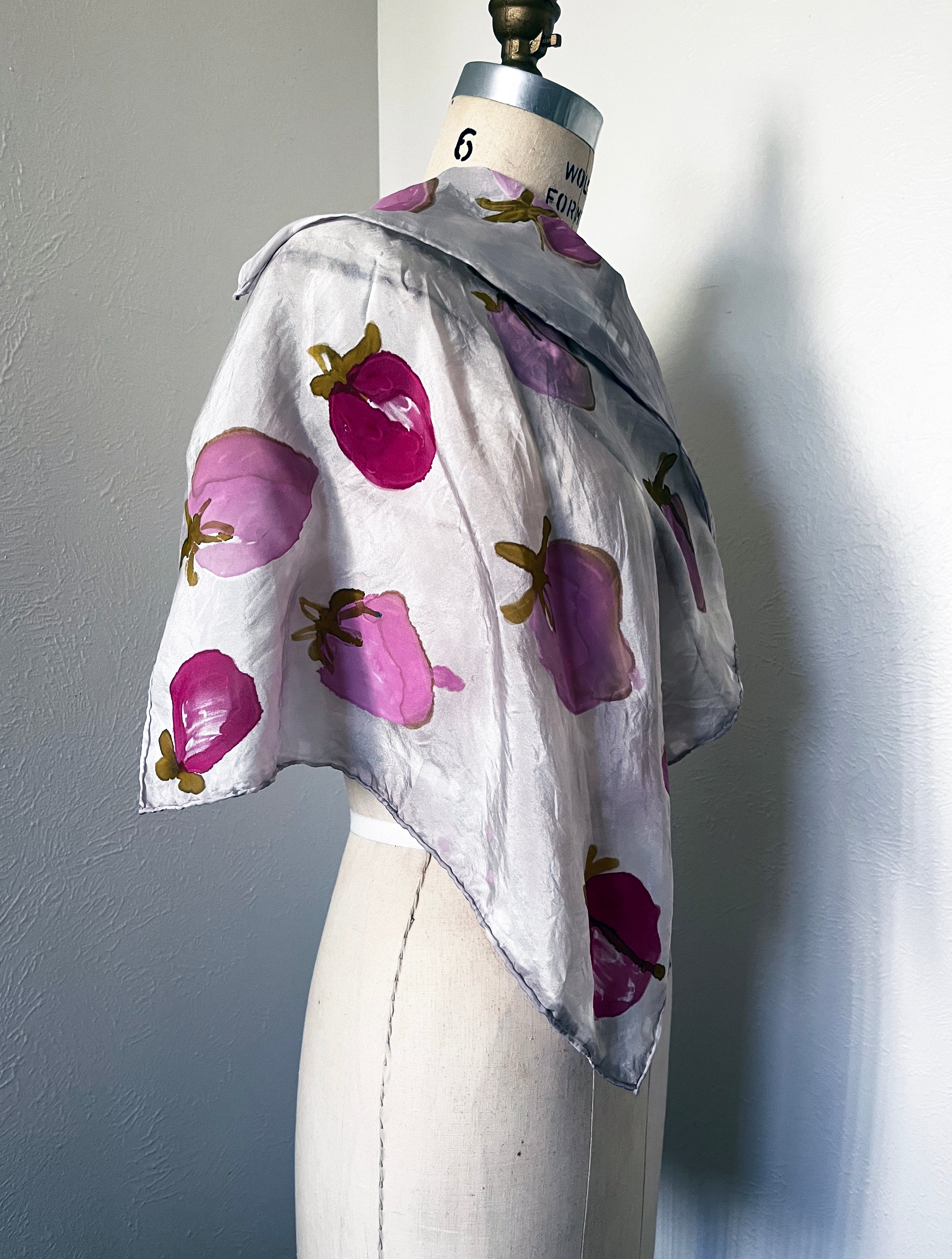Folk Berries Silk Scarf