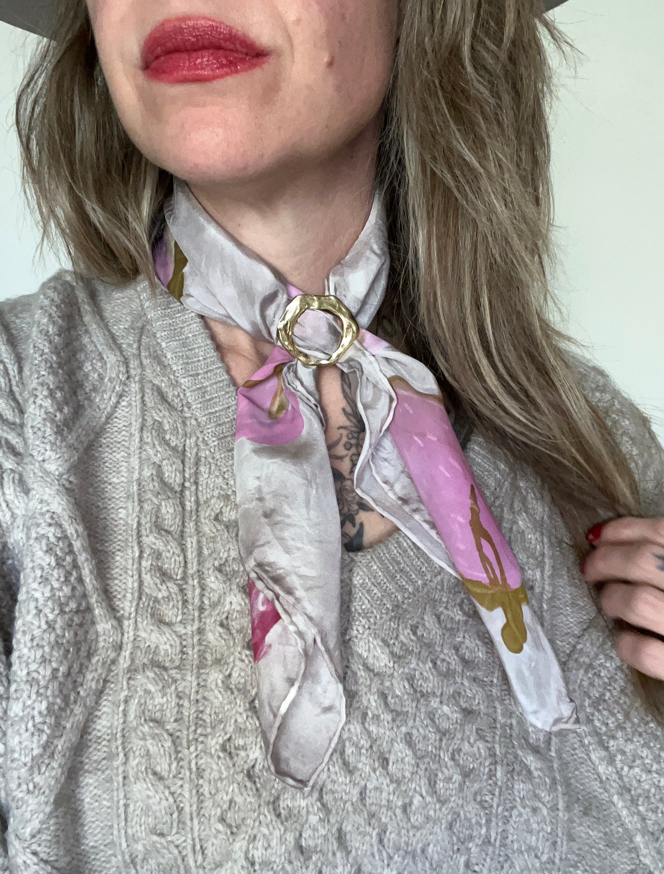 Folk Berries Silk Scarf