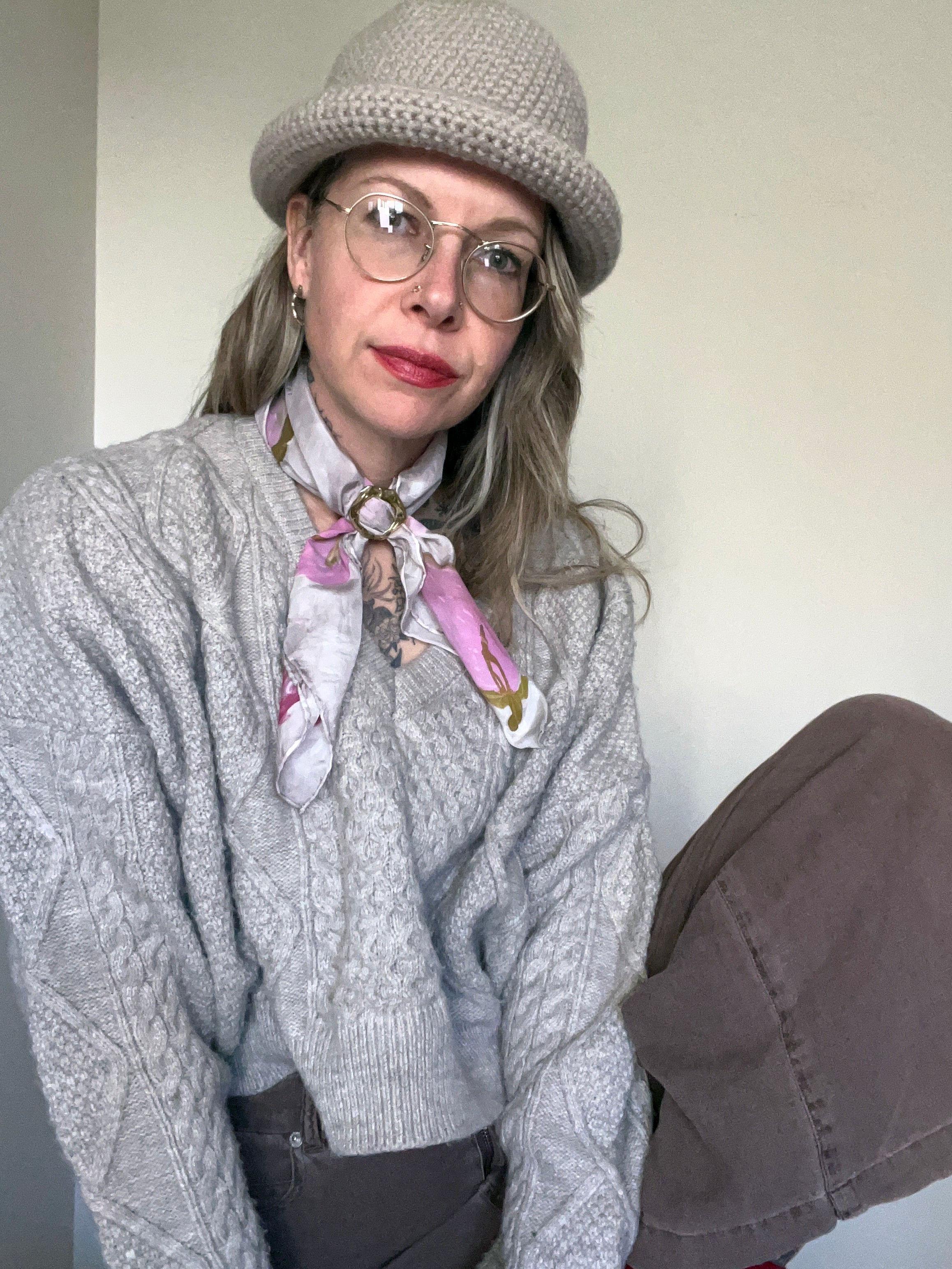 Folk Berries Silk Scarf