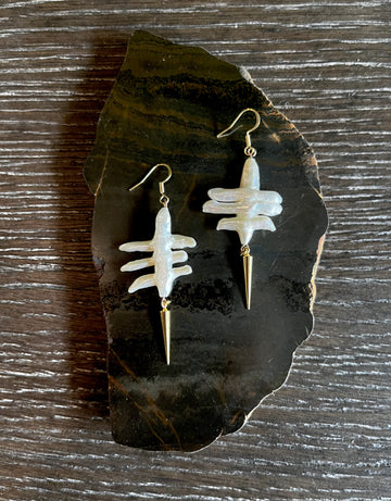 Freshwater Pearl Rune Earrings